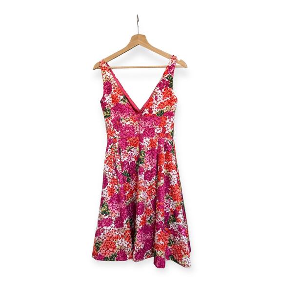 NWT Monique Lhuillier Riona size 2 Floral Embroidered Cocktail Dress Pink Rose - Picture 2 of 10